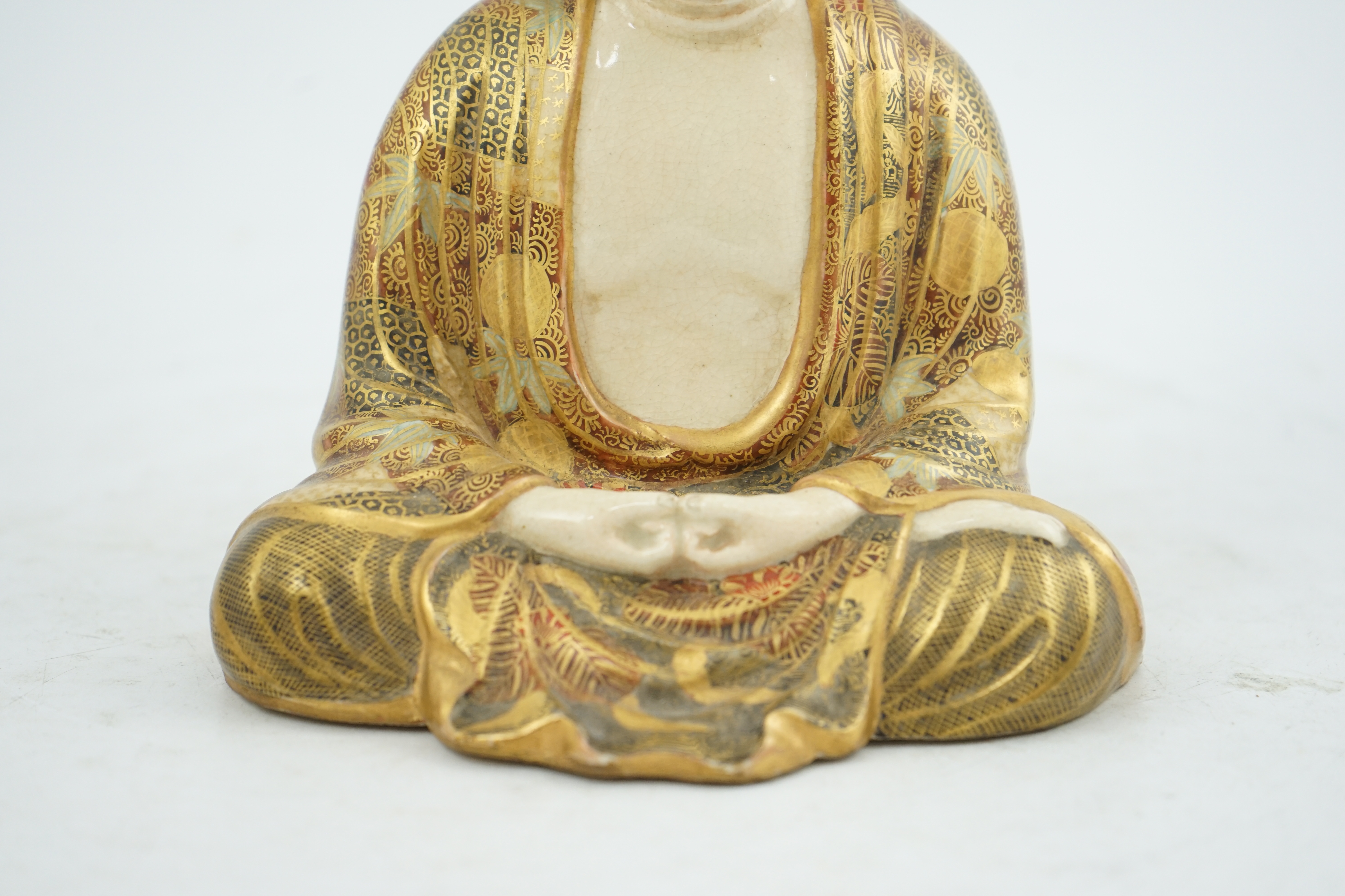 A Japanese Satsuma seated figure of Buddha, Meiji period